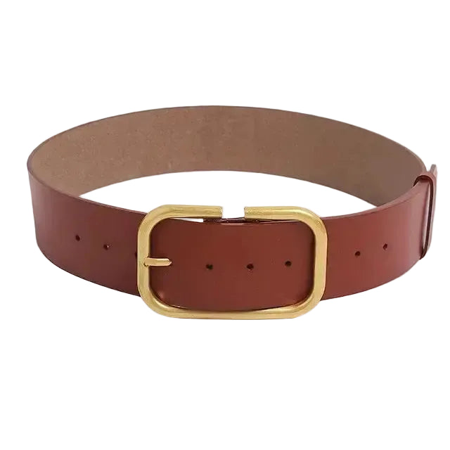 Ceinture grande taille femme — cuir véritable et large sangle